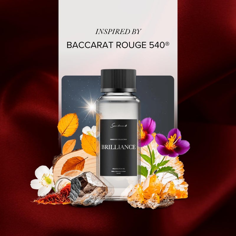 Scentiment - Brilliance Designer Collection Diffuser Oils | Aromatherapy Home Fragrance | Luxurious Scent with Notes of Saffron, Amberwood, Fir Resin (50 mL) - Image 2